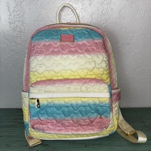 Betsey Johnson Heart Quilted Multicolor Backpack